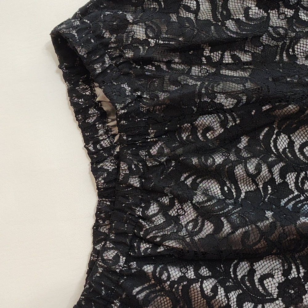 Coldwater Creek Maxi Skirt Size M Whimsigoth Goth Formal Black Lace Halloween - Picture 11 of 12